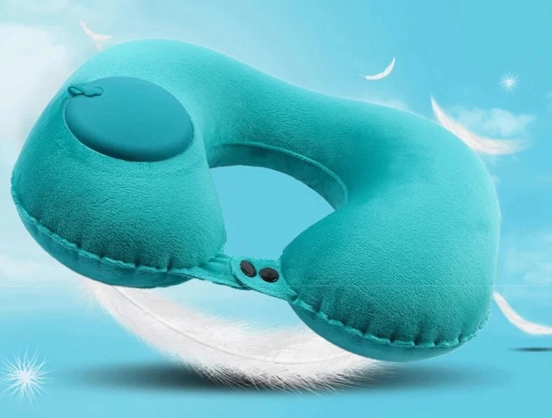 Inflatable U-Shape Travel Neck Pillow Portable Foldable for Outdoor Trips