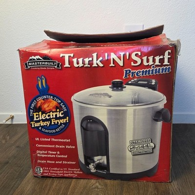 Masterbuilt Turk N Surf 28 Quart Electric Turkey Fryer & Seafood Boil Kettle 