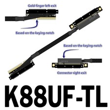 ADT‐Link GPU Extension Cable Dual Reverse Side‐Bend PCIe 5.0 X8 Gen5 Cable 30CM-