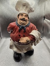 Vintage Jolly Chef Figurine. 12" Tall. Multi Color. Unbranded.