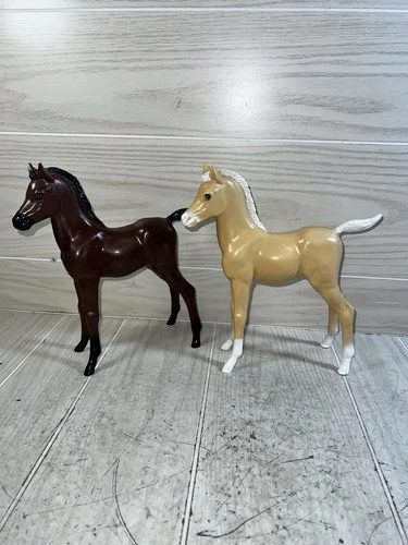 Vintage Louis Marx Thunderbolt  Palomino Horse~ThunderColt Pony 1966 Lot Of 2