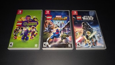 Nintendo Switch LEGO 3 Game Lot Star Wars Marvel Super Heroes 2 DC Villains