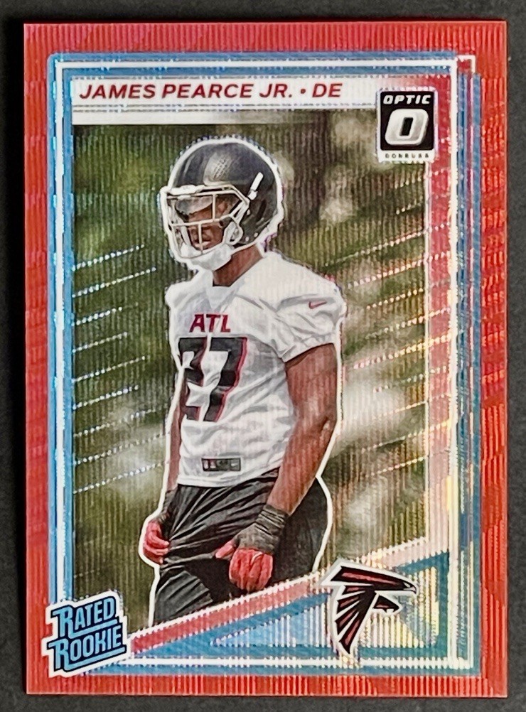 2025 Donruss James Pearce Jr Rated Rookie Red Wave Optic Preview RC #363 Falcons