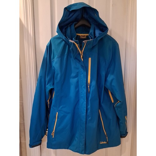 Cabela's Blue Ski Jacket with Yellow Zippers With Zip Out Lining And 4most Dry