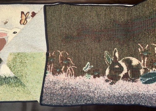 Primavera Pascua Conejos Flores Tapiz Mesa Corredor 70.5” X 13” Borla Extremos - Imagen 9 de 9