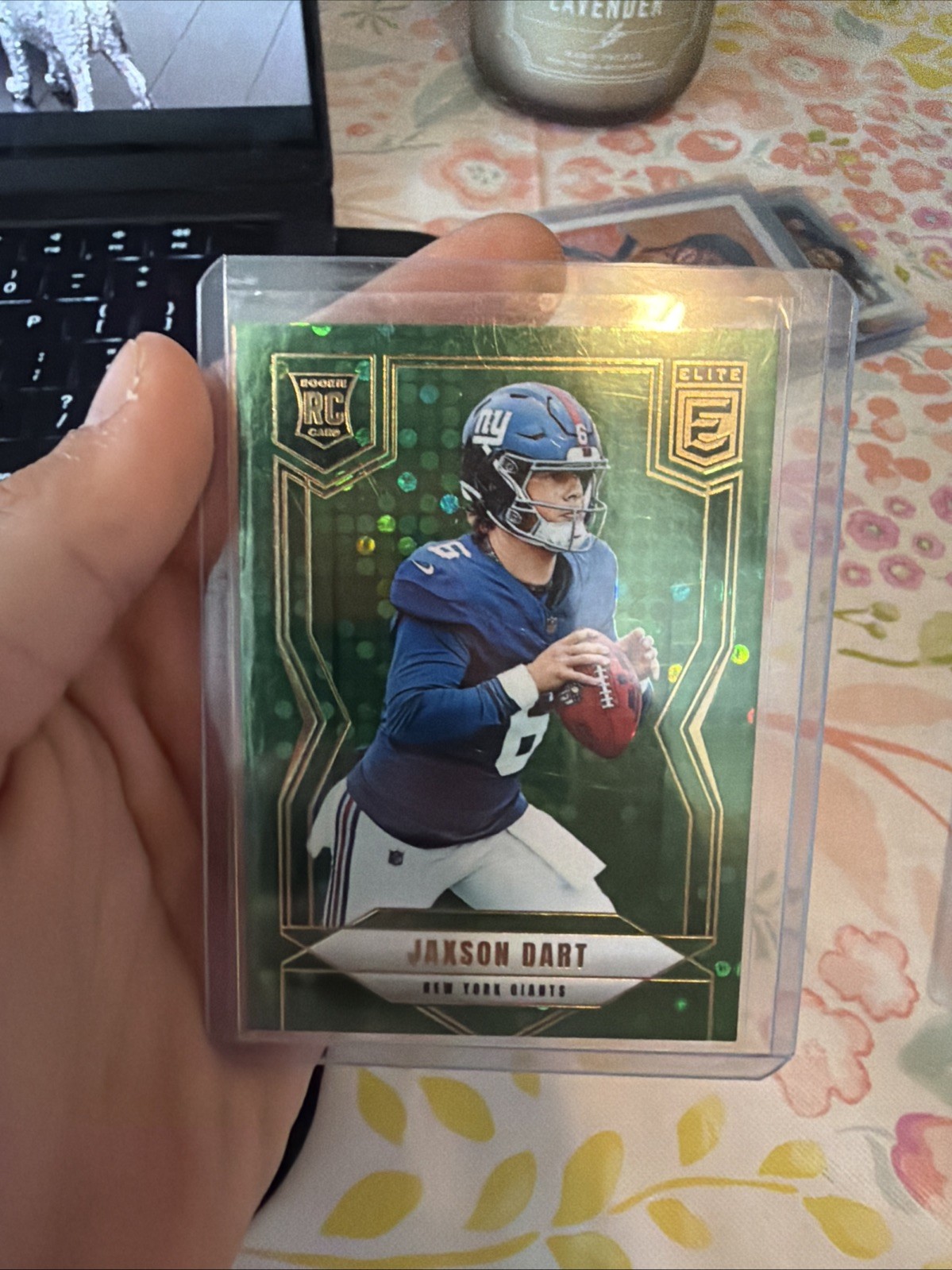 Panini 2025 Donruss Elite Rookie Green Disco Jaxson Dart Giants #103