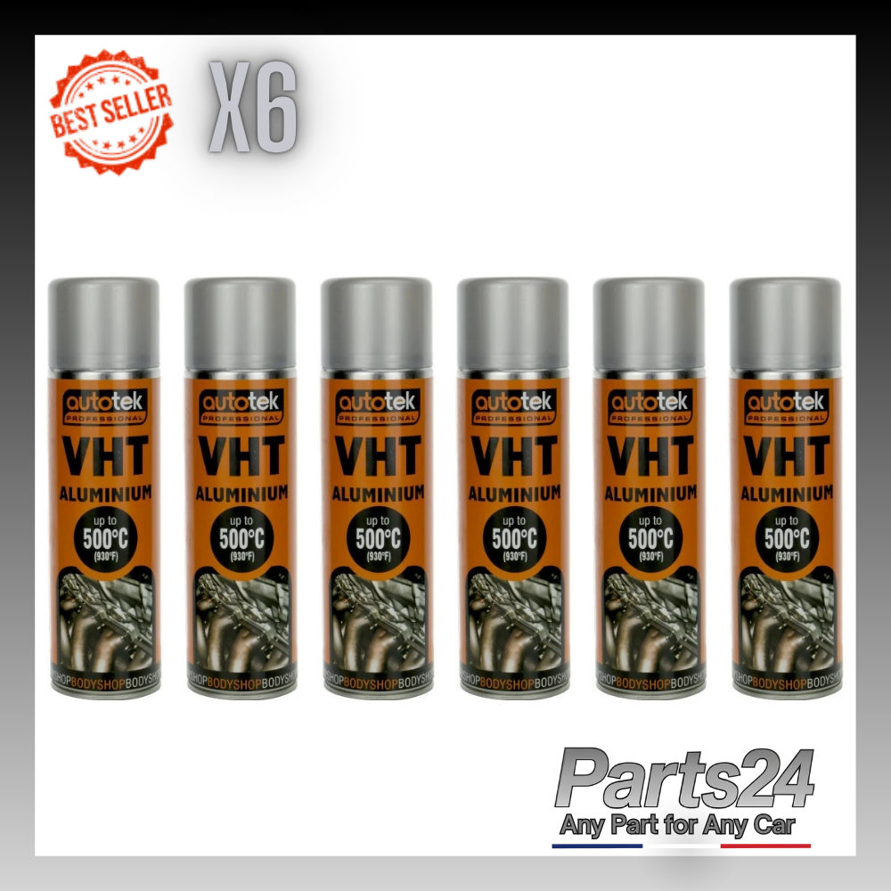 6x Autotek Vht Paint Aluminum 500ml Car Spray Paint Aerosol Professional
