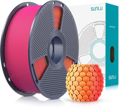 SUNLU 1.75mm Matte PLA Doppelfarbe Filament für 3D-Drucker 1KG Spule Orange/Rot