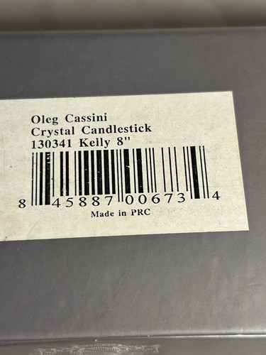 Oleg Cassini Crystal Candlestick Holder Signed 8 inch - Picture 5 of 5