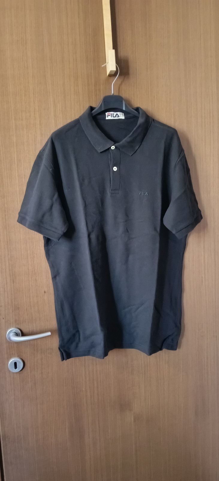 Polo Nera In Cotone Fila