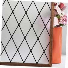  Window Film - Frosted Glass Tint Lattice Sun Block, 17.3 x 78.7 inches Black