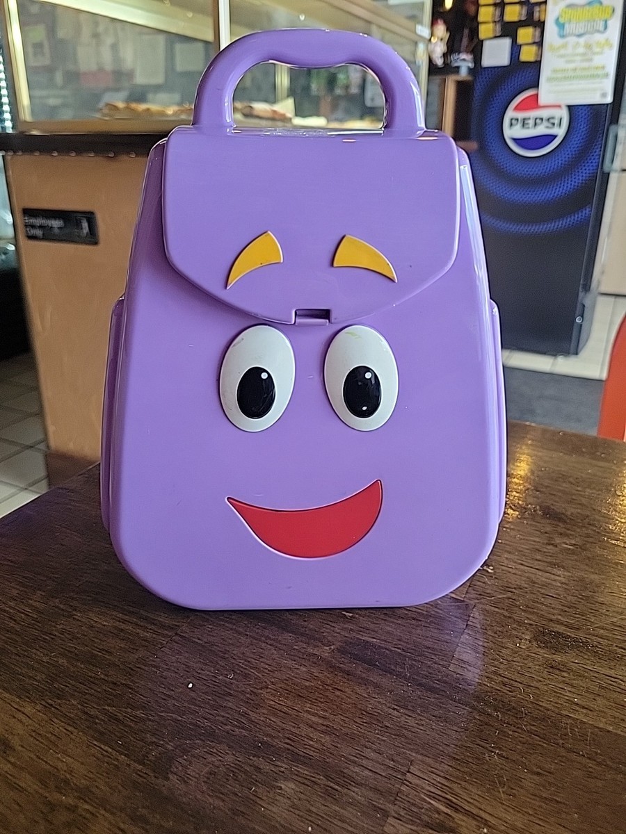 Dora The Explorer Talking Purple Plastic Backpack 2004 2002 Works