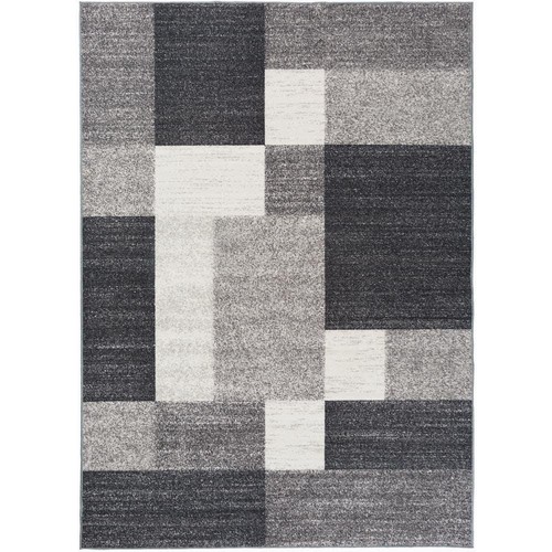 World Rug Gallery Geometric Boxes Design Non-Slip (Non-Skid) Gray 7 ft. 10 in. x