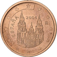 [#1221790] Spain, 2 Euro Cent, 2004, Madrid, Copper Plated Steel, MS(60-62)