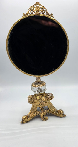 Vtg Articulated Ormolu Footed Vanity Mirror
