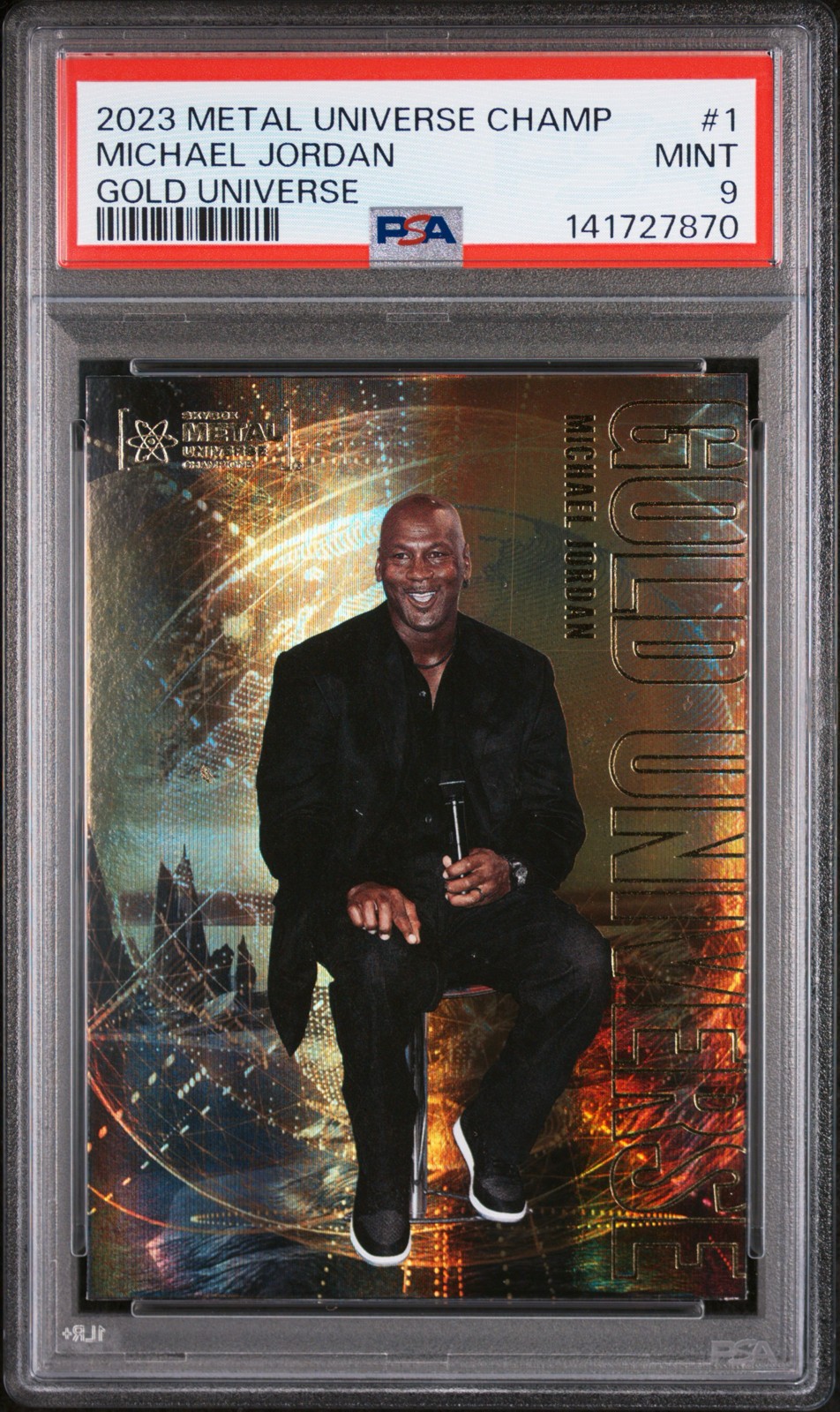 Michael Jordan 2023 Skybox Metal Universe Champions Gold PSA 9 Chicago Bulls HOF