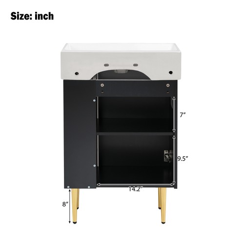 21.6" Black Bathroom vanity, Combo Cabinet, Bathroom Storage Cabinet Right side~ - Picture 9 of 18