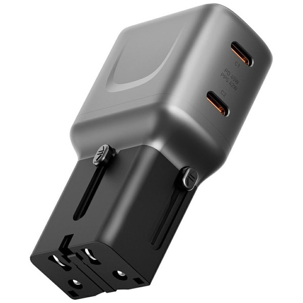 Energea Travelgo Adapter 45 2Xusb-C 45W Graphit-Schwarz WandladegeräT-image