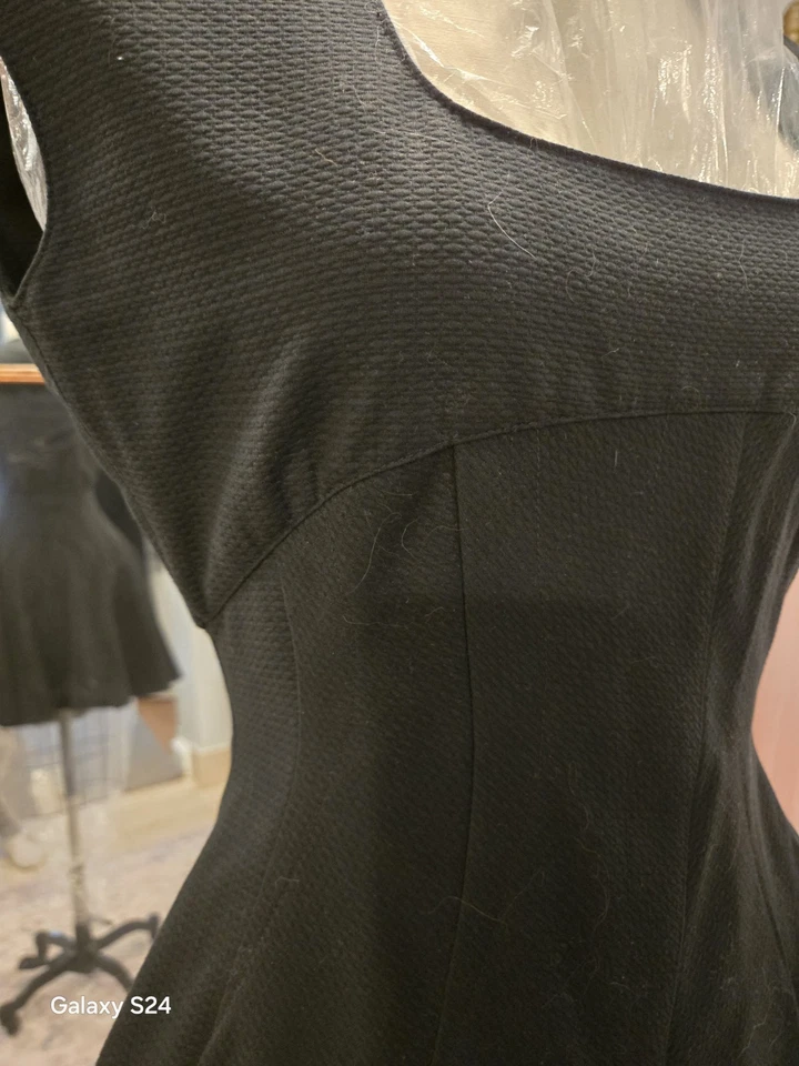 Vestido Thierry Mugler Algodón Piqué Negro Bebé Muñeca Talla 36 Foto 2 de 4