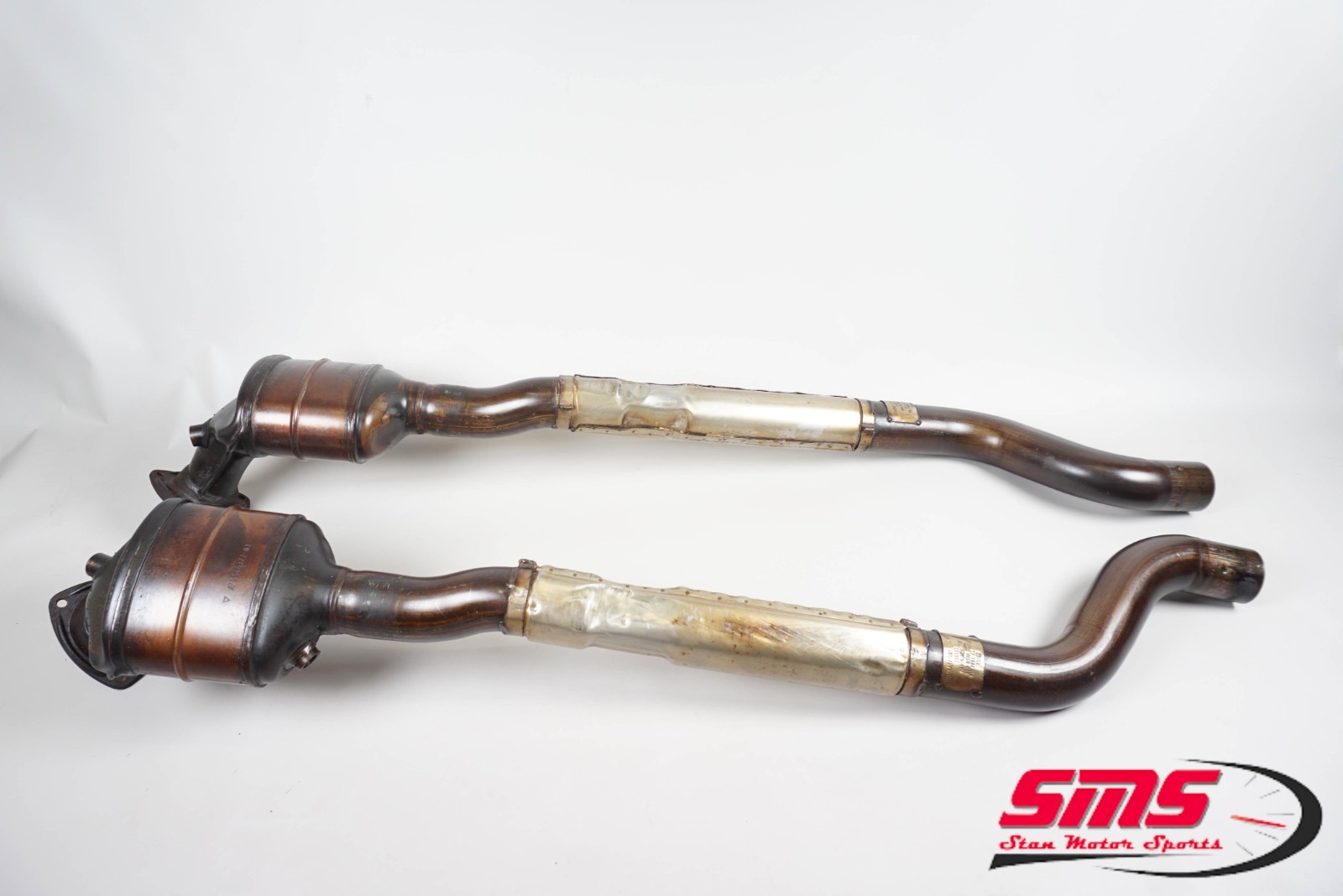 04-19 Maserati GranTurismo M145 Catalytic Converter Exhaust Pipe Pair OEM
