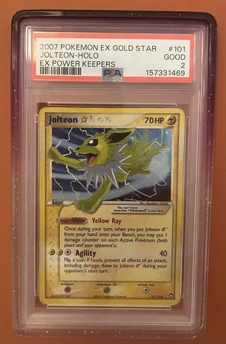 ✨2007 POKEMON EX POWER KEEPERS GOLD STAR #101 JOLTEON-HOLO PSA 2✨