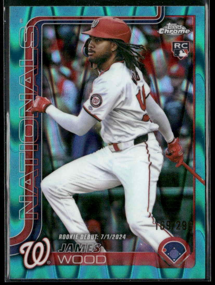 2025 Topps Chrome Update #USC95 James Wood Teal RayWave Refractor /299 Nationals