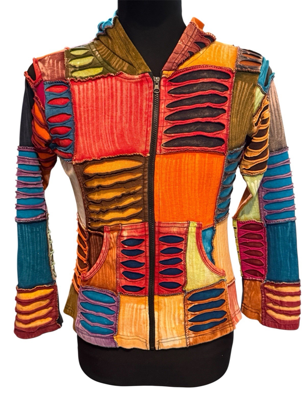 COLLECTION ROYAL Patchwork Jacket Hippie Boho Emb… - image 1