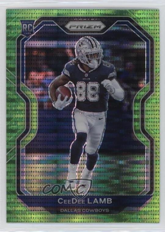 2020 Panini Prizm Rookie Neon Green Pulsar Prizm CeeDee Lamb #334 Rookie RC 8vj