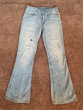 Vintage 70s Levi's 646 Orange Tab Flare Jeans in Blue