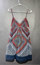 American Eagle Outfitters Dress Women's 8 Multicolor Geometric V-Neck Spaghetti