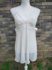 Vtg LINGERIE Blush Pink Chiffon Lace Sheer Size S