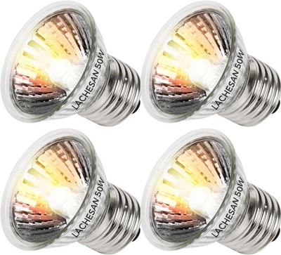 4-Pack 50W UVA Bulbs, Fit E26 Heat Reptile Lamp, Light Turtle Heat Lamp for Rept