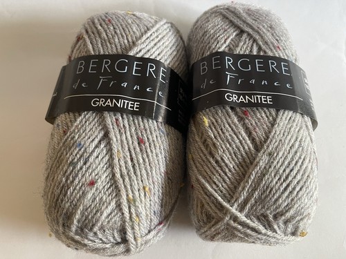 2 Knäuel Bergere de France Granitee Garn 390 Lite grau meliert Wollmischung - Bild 2 von 3