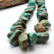 AAA Natural Turquoise Nugget Beads 8" Strand   25x18x12mm Blue Genuine Gemstone