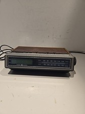 Vintage GE General Electric 7-4655A AM/FM Alarm Clock Radio Wood Grain TESTED 
