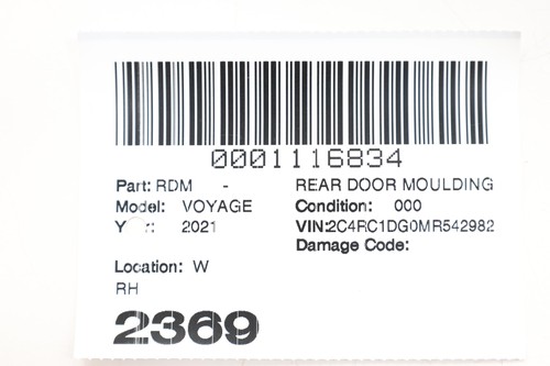 2020 - 2025 CHRYSLER VOYAGER REAR RIGHT B PILLAR APPLIQUE MOLDING OEM 68234032AF - Picture 14 of 14