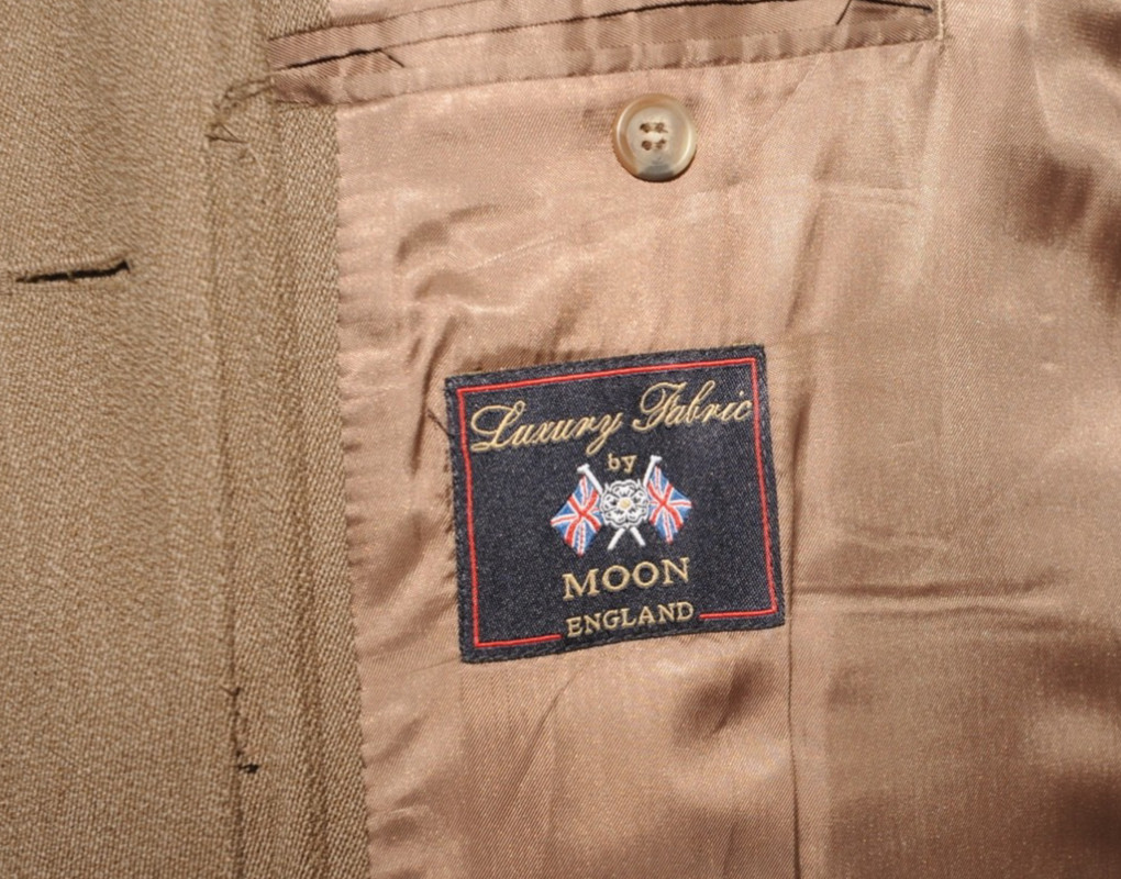 GREAT GINO BELLINI MOON FABRIC VELVET COLLAR COVERT COAT 44 REG BROWN image 10