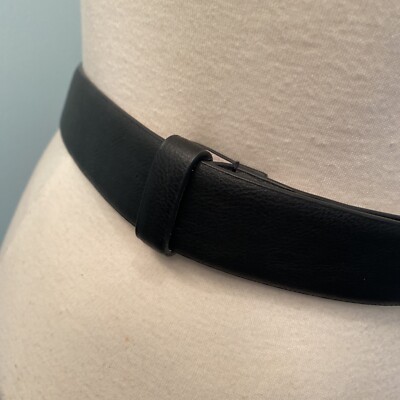 Chicos Women Sz S/M Black Genuine Leather Belt Adjustable  display picture 1