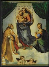 2012 Vaticano Foglietti BENEDETTO XVI 500° Madonna di Foligno di Raffaello MNH
