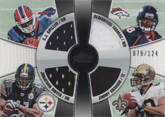 2010 Topps Prime C.J. Spiller Demaryius Thomas Jimmy Graham #4QR-SDTG - 1 of 2