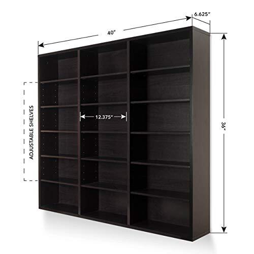 Oskar 540 Wall Mounted Media Storage Espresso Cabinet Large