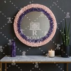 Rosenquarz & Amethyst Kristall Spiegel – Boho-Chic Rund Wand für Schlafzimmer
