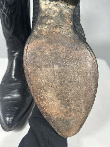 Tony Lama Echsenhaut Stiefel Größe 9 1/2 D schwarz Western Cowboy Southwestern - Bild 7 von 8