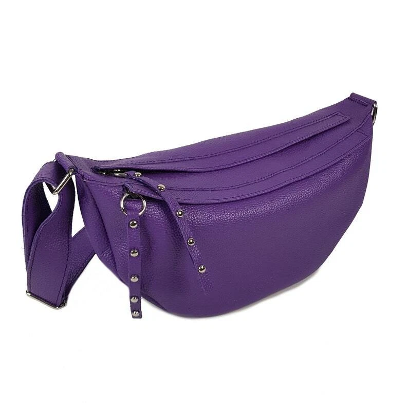 COACH Borsa a tracolla donna VERA PELLE borsetta donna viola viola tracolla