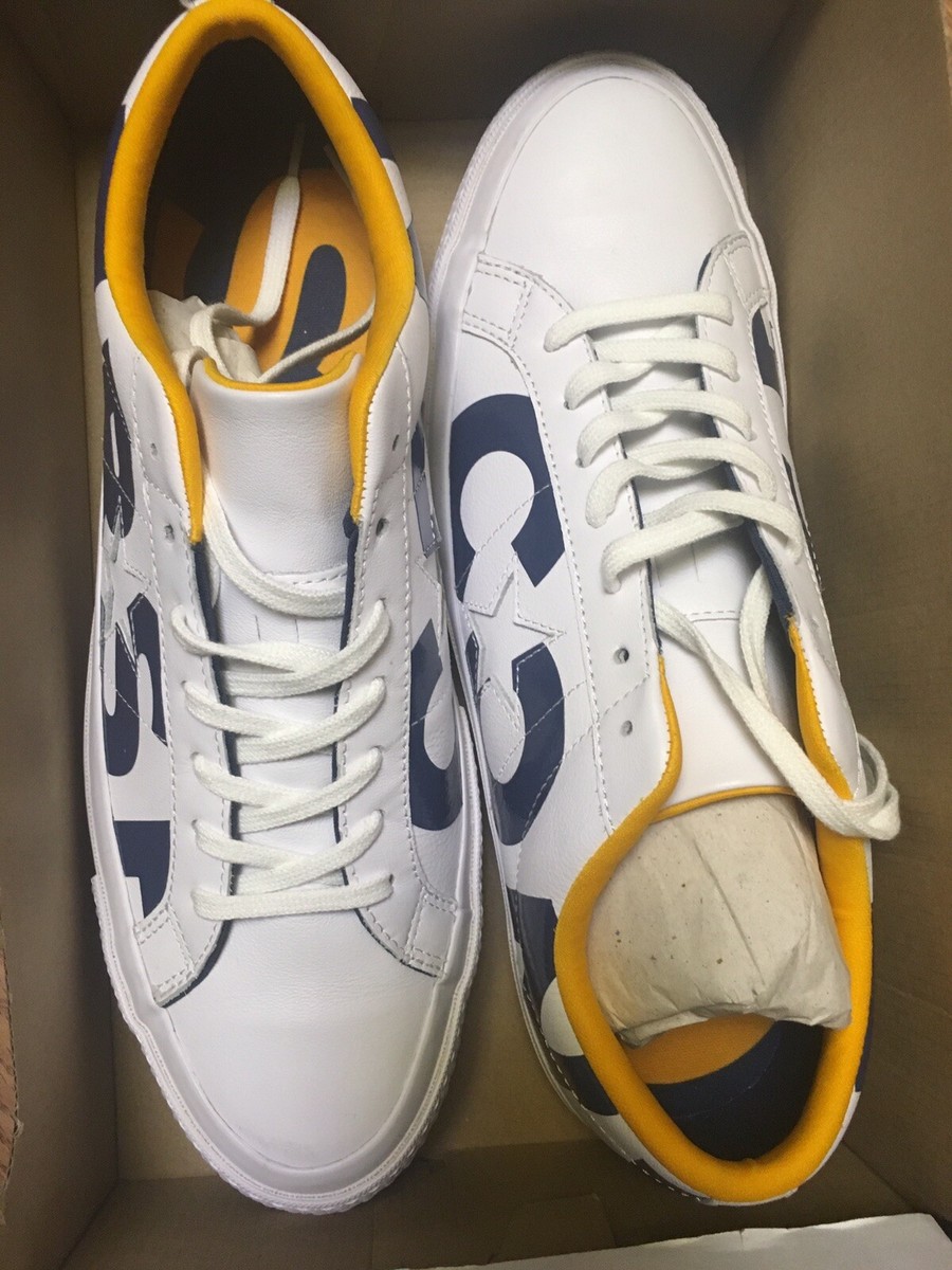 Converse One Star OX Mens Sz 11.5 White/Navy/Yellow 160914C | eBay