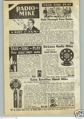 1940 PAPER AD Radio Microphone Mic Mike Extra Sensitive Hand Deluxe Telegraph