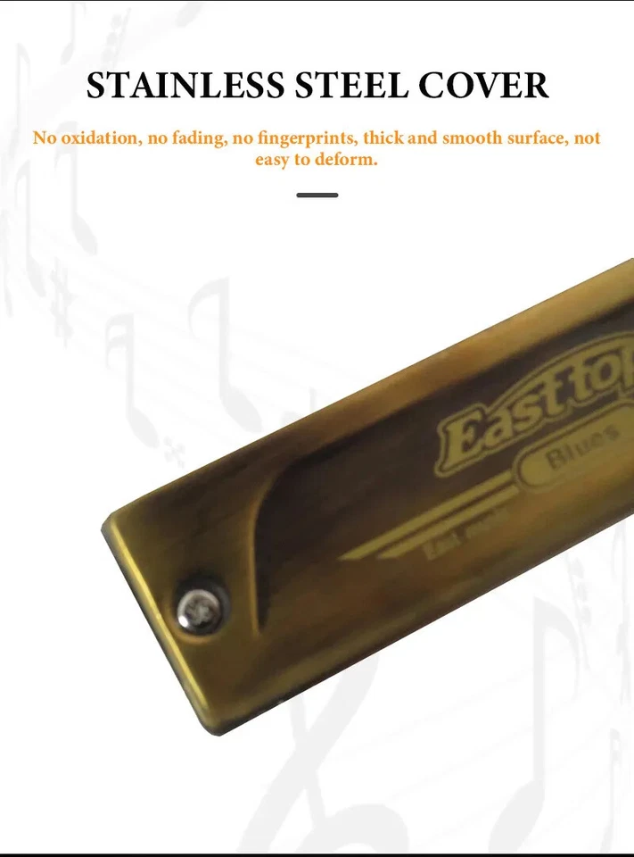 10 hole harmonica harp diatonic harmonica new professional musical instrument Foto 3 de 4