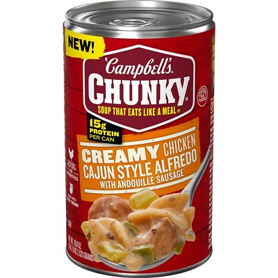 Campbell's Chunky Soup, Creamy Cajun Chicken   Alfredo, 18.8 Oz (8 Cans)