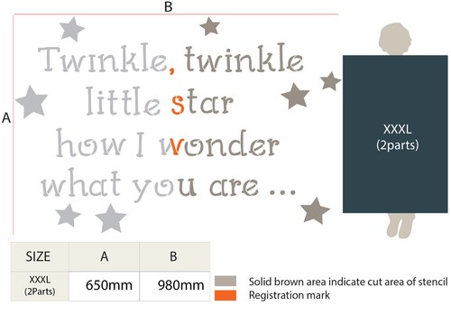 Twinkle Stencil Little Star Nursery Quote Paint Furniture Wall Reusable Art QU20 - Picture 17 of 19