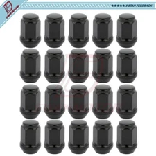 20 Black 9/16"-18 Acorn Closed End Lug Nuts For Chevrolet K20 Pickup K30 C20 C30